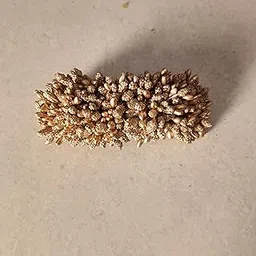 Gold Colour Pollen Design Barrette Hair Clip, 1 Piece-picture-15