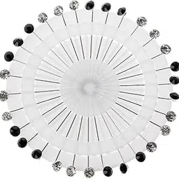hunky dory 30pins Royal Arabic Rhinestone Hijab Pins | Brooch for Women (Black and White)-picture-24