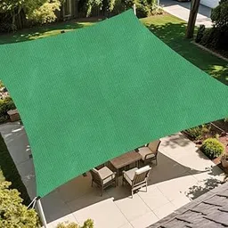 MetDeals HDPE Knitted 85% Sun Blockage Self Fold Shade Sail for Balcony, Terrace & Outdoor|UV Protection, Breathable Fabric with Loops for Easy Installation(Green, 14X8 Ft) Piece of 1-picture-12
