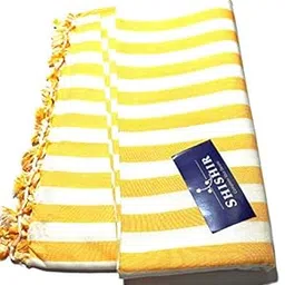 Shishir Handloom Bhagalpuri Cotton Chaddar (230 x 130 cm, Orange and White) Thin Layer Odne Wali Sheet for All Season-image-0