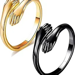 the key house Stylish Hug Finger Ring for Men, Boys Women & Girl - Gift Promise Adjustable Ring-picture-10