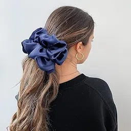 APSAMBR-5 Pcs Big Silk Scrunchies for Women Large Scrunchie Satin Oversized Silk Thick Elastic Hair Ties Jumbo Hair Scrunchies RANDOM-picture-22