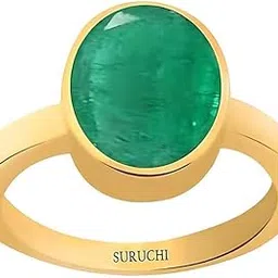 suruchi gems & jewels Emerald/Panna 3.25 Ratti to 10.25 Ratti or 3 Carat to 9.5 Carat Astrological Gemstone Panchdhatu 22K Gold Plated Ring for Men & Women-picture-31