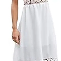 shcon Women Crepe with Embroidery Less Casual Maxi Dresses, Straless Neck with Sleeveless-picture-11
