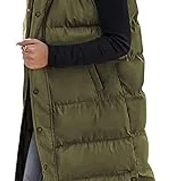 btfbm Long Puffer Vest Women Quilted Hooded Button Down Zip Up Sleeveless Vests Outerwear Padded Jacket Fall Winter Coat-picture-34