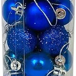20 Christmas Tree Small Balls for Christmas Tree Decoration Hanging Ornaments (Blue)-image-80