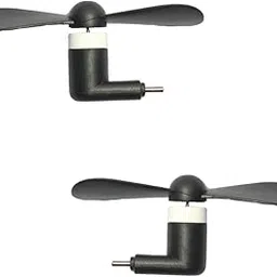 C-Type USB Mini Fan for Mobile Phones Portable Flexible Cooling Fan Pack of 2 Black Compact Travel Gadget 3.5 x 3.5 x 2 cm-picture-15