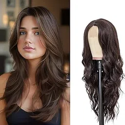 VIVIAN Full Head Hair Wig For Women Curly And Synthetic Hair With Net Wig Cap (Brown)-image-50