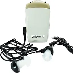 Unisound 178-for Both Ear 3 Pin Adjustable Sound Enhancement Amplifier- for Profound Hearing Loss Pocket Model Hearing Aid (White) image 1