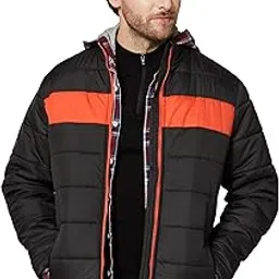 amazon brand - symbol Polyester Men's Quilted Standard Length Bomber Jacket Black L, Large-picture-37