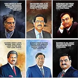 SWASUM Motivational and Inspirational Quotes Wall Posters, (Ratan Tata, Mukesh Ambani, Adani, Anand Mahindra, Mittal, Brila) 12x18 Each Poster, Pack of 06, Paper Print (Rolled)-picture-20