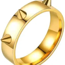 Ring with Spikes for Men and Women, Punk Gothic Style Band Accessory - Golden-picture-54