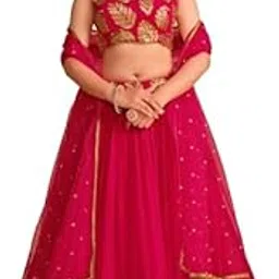 fashion basket Pink Georgette Jacquard Lehenga Choli for Women-picture-27