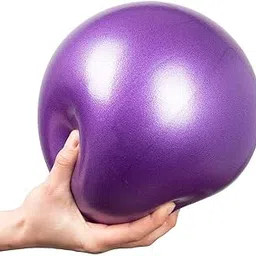 AGLAUROS Mini Exercise Ball 9inch/23cm Small Yoga Ball Soft Pilate Home Training Abdominal Workouts, Anti Burst and Slip, with Inflatable Straw for Therapy, Barre, Core Trainings(Purple)-image-10