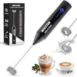 Coffee Frother & Milk Mixer | Dual Spring Whisker | Electric Hand Blender, Beater & Foam Maker for Latte, Cappuccino & Matcha - Multicolour image 1