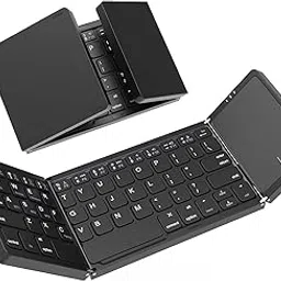 Multi-Device Foldable Bluetooth Keyboard with Touchpad Rechargeable Dual-Mode(2.4G+BTx2) Wireless Keyboard, Portable Ultra Slim Folding Keyboard-picture-69