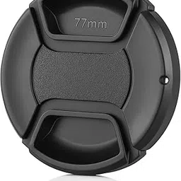 Boosty® 77mm Center Pinch Lens Cap – Snap-On Front Cover for DSLR Camera Lenses – Universal Fit for Canon, Nikon, Sony, and More (Blank 77mm Lens Cap)-image-1