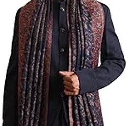 Kani Weave Traditional Pattern Shawl for Men, Soft Pure Wool Warm Material, Kashmiri Wrap for Winter-image-41
