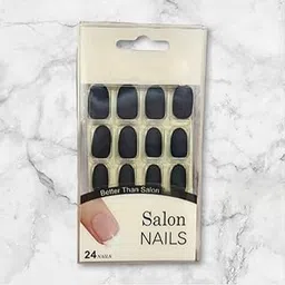 Salon Press-On Nails, 24 Pieces, Matte Black, Easy Application and Removal, All Seasons-picture-20