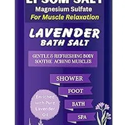 Premium Lavender Epsom Bath Salt, Magnesium Sulfate for Muscle Relaxation, Shower Foot Bath Spa, with Pure Lavender Oil, 1 Kg-picture-49