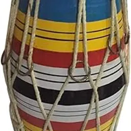 QUEEN EXPORT 10 Inch Mini Dholak (Multicolour)-picture-18