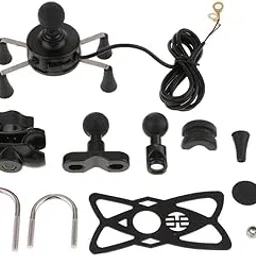 Motorcycle Cell Phone Handlebar Mount Holder USB Charger 4.7-6 Inch Black Motors | Parts & Accessories | Motorcycle Parts | Other Motorcycle Parts-picture-31