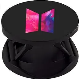 eggshell® Premium Pop Matt (Mobile Selfie Finger Grip) Super Matt Finish Effect Mobile Back Holder with Expanding Stand for All Smartphones & Tablets ((BTS Colourful Smoky Logo))-picture-46