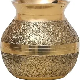 Anvika Pure Brass Puja Lota 450ml | Kalash | Kamandal for Mandir, Temple, Festival, Wedding & Diwali – Traditional Handcrafted Brass Lota for Home Puja Decor-picture-13
