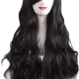 PRAVRAJYA Women Full Head Hair Wig 28 Inch/70 Cm Soft Long Curly Wig Natural for Cosplay Costume/Party/Birthday | Black-picture-49