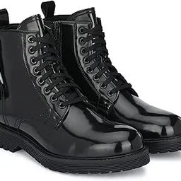 delize Men's Black lac Up Boots-picture-36