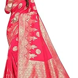 pikham Art Silk Saree with Jacquard Blouse | Banarasi Style Weave | Zari Border & Zari Base | Elegant Traditional Saree | Festive | Timeless Indian Attire | MTA_7-picture-56