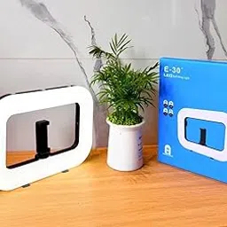 BKN E30 Square Selfie Ring Light Cell Phone Holder Landing Fill Light Dimmable Rechargeable with Built-in 3600mAh for Camera, Smartphone, YouTube, TikTok Video Recording-image-69