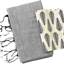 Smriti's Solid Pure Cotton Handloom saree with Running Kalamkari Print Blouse-picture-15