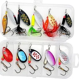 LOOM TREE® 10X Fishing Lures Spinnerbait with Box Fishing Tackle for Bass Walleye Salmon Style C | Fishing | Baits, Lures & Flies | Crankbaits-picture-16