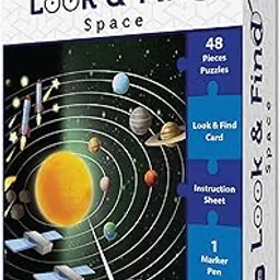 Popcorn Games & Puzzles Look and Find Space 48 Piece Puzzle with 1 Marker for 5 to 8 Years Old Children|Embark On an Interplanetary Puzzle Adventure-picture-43