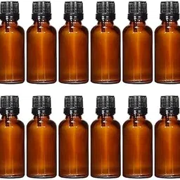 MEDI PLASTICS Amber Glass Bottles | Set of 12 with Leak-Proof Euro Dropper Black Caps | Refillable for Essential Oils, Fragrances, Medicines & DIY Perfumes (30ml)-picture-35
