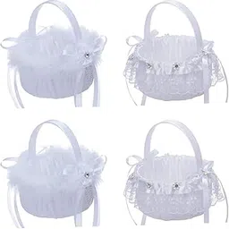 4Pcs Flower Girl Basket Elegant Multipurpose for Bridesmaid Bride Ceremony-picture-27