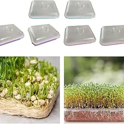 Merishopp 2 Pieces Garden Seed Sprouter Tray with Lid Beans Seedling Plant Germination Blue-image-80