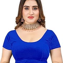 mata shree Women's Velvet Blouse | Short Sleeves with Round Neck | Elegant and Comfortable Blouse for Ethnic Wear | Stylish Velvet Top-picture-29