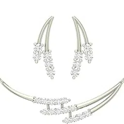 clara 925 Sterling Silver Isla Pendant Earring Chain Jewellery Set | Platinum Plated, Swiss Zirconia | Gift for Women & Girls-picture-33