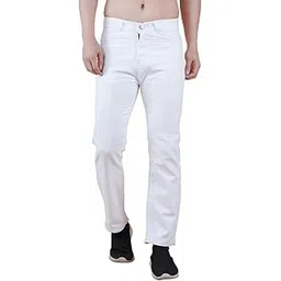 comfits Regular Fit White Denim Baggy Jeans, Plain Style-picture-12