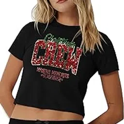 ron brando Christmas Black T-Shirt for Women Merry Christmas Printed for Women's Girls-picture-17