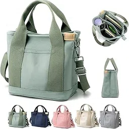 maawo Large Capacity Multi-Pocket Handbag Canvas Japanese Handmade Tote Crossbody Bag Shoulder Purse for Work Daily Travel-picture-39