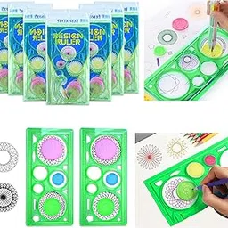 Spherix 20Pcs Designer Spirograph Ruler for Returns for Kids, spinograph Art Stationery Return Gifts for Birthday, Bulk Return Gift 6-12 (Spirograph Ruler - Set of 20)-picture-49