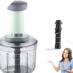 Heavy Quality Push Chopper-1000ML Plastic Stainless Steel Blade Manual Hand-Press Vegetable Chopper| Hand Held Chopper to Chop & Cut Vegetables, Fruits, Salad,Indian Dishes with Easy Push (17 -P1478)-image-85
