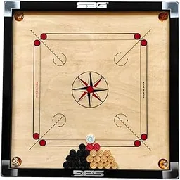 SBG 32 inch Full Size Carrom Board, Adults & Teens, Kikar Wood, 4 mm Ply, 1.5 inch Borders, Wooden Coins, Striker, Powder, 2-4 Players, 13+-picture-47