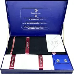 jhabak's Men's 100% Pure Cotton Unstitched 1.7 Meters Shirt Piece - 3.25 Meters Suit Fabric Set with Cufflinks (Multicolour, All Weather Fabric, Attractive Box)-picture-18