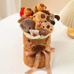 Bnf® Capybara Plush Flowers Bouquet Creative Stuffed Animal for Girlfriends Gifts Turtle Strawberry Baby | Toys for Baby | Plush Baby Toys-image-9