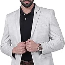 cantabil Men's Checkered Notched Lapel Collar Single Breasted Casual Blazer (P_MBZC00084)-picture-35