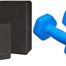 AmazonBasics Foam Yoga Blocks Set of 2, Black & Neoprene Dumbbell Pair, 2 x 2Kg-picture-31